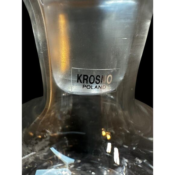 Krosno Poland 6 Heavy Bottom Bar Glasses And Decanter - Picture 9 of 12